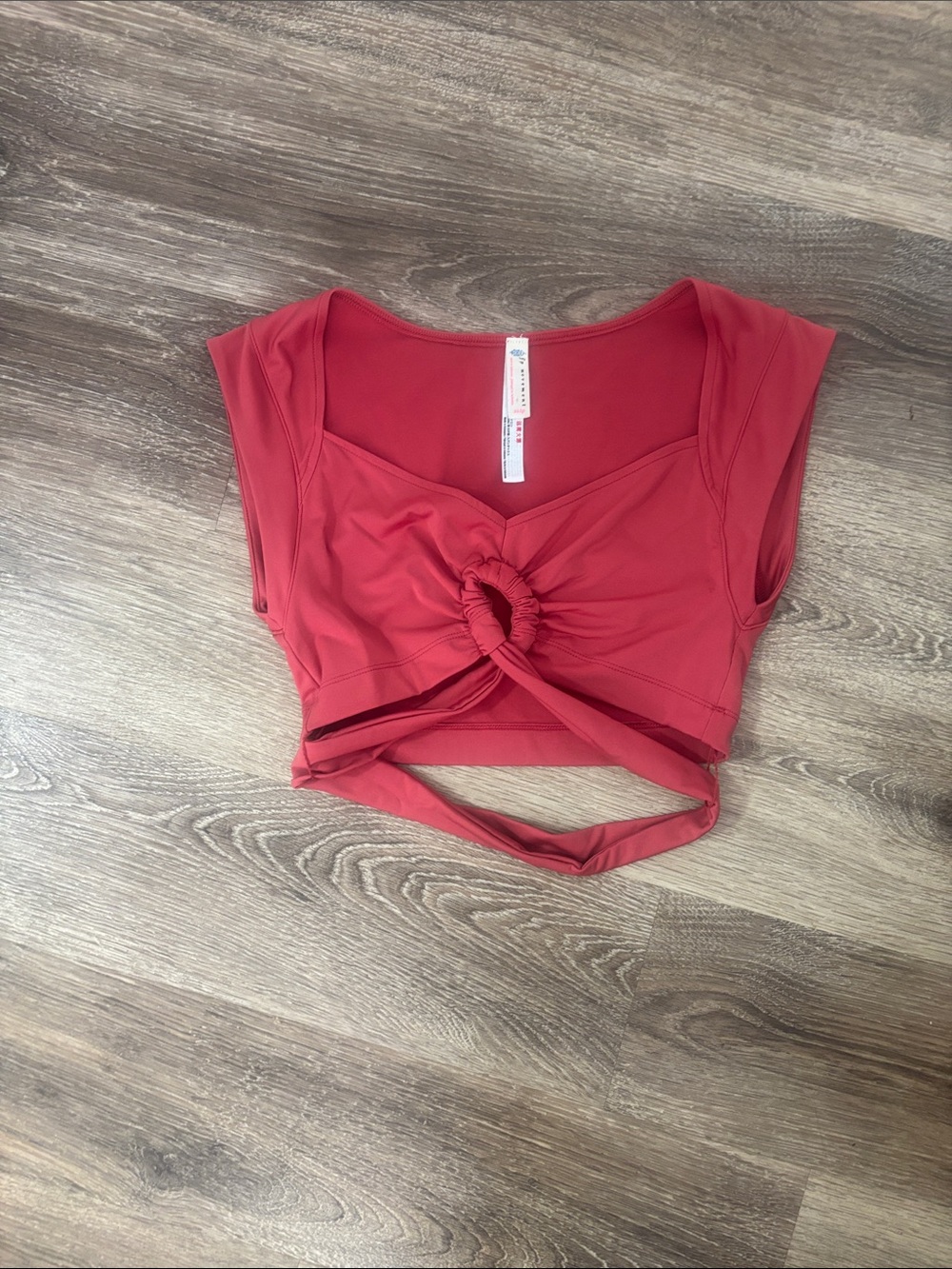FP Movement by Free People Red Twist-Knot Crop Top